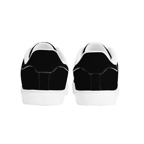 Leather Skateboard Shoes - Black w/ White Laces - Mr.Shit