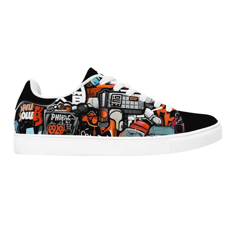 Leather Skateboard Shoes - Graffiti - Mr.Shit