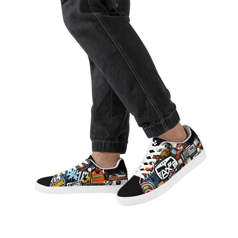 Leather Skateboard Shoes - Graffiti - Mr.Shit