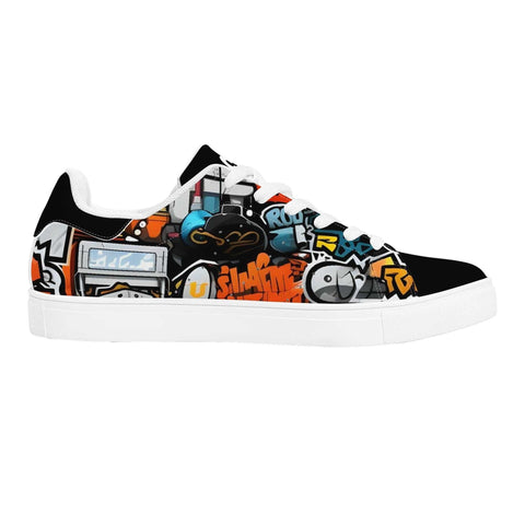 Leather Skateboard Shoes - Graffiti - Mr.Shit
