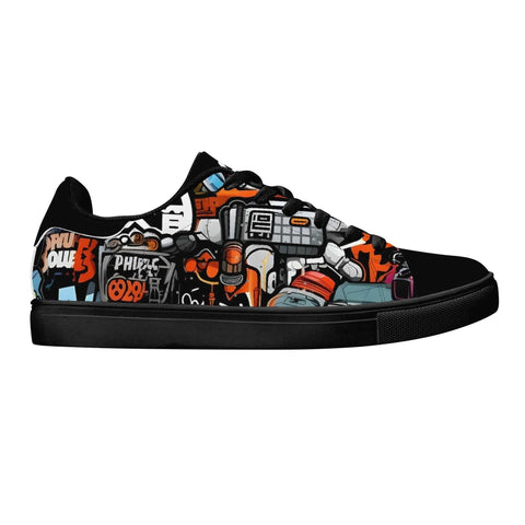 Leather Skateboard Shoes - Graffiti - Mr.Shit