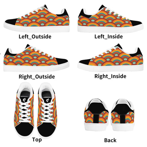 Leather Skateboard Shoes - Retro Rainbow - Mr.Shit