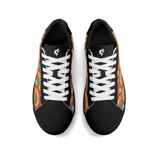 Leather Skateboard Shoes - Retro Rainbow - Mr.Shit