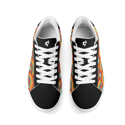 Leather Skateboard Shoes - Retro Rainbow - Mr.Shit