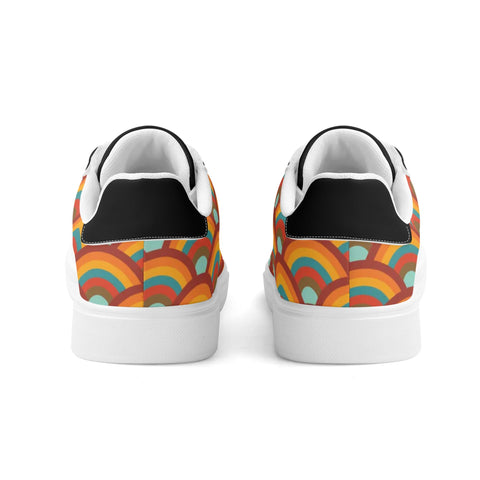 Leather Skateboard Shoes - Retro Rainbow - Mr.Shit