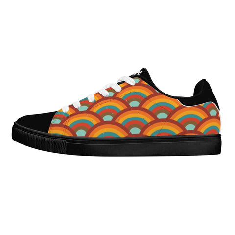 Leather Skateboard Shoes - Retro Rainbow - Mr.Shit