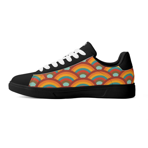 Leather Skateboard Shoes - Retro Rainbow - Mr.Shit