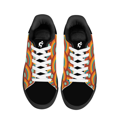 Leather Skateboard Shoes - Retro Rainbow - Mr.Shit