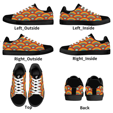 Leather Skateboard Shoes - Retro Rainbow - Mr.Shit