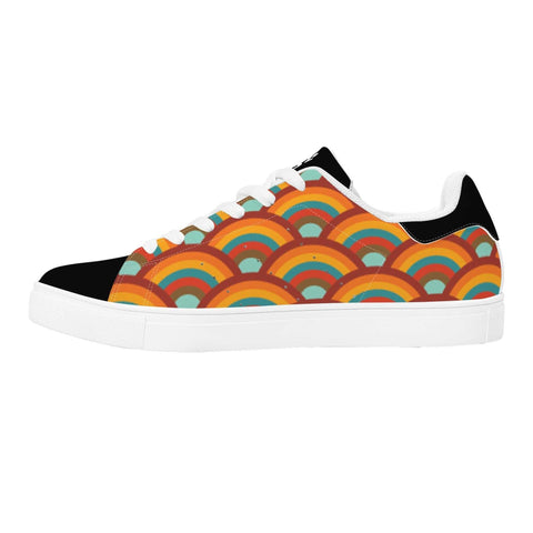 Leather Skateboard Shoes - Retro Rainbow - Mr.Shit
