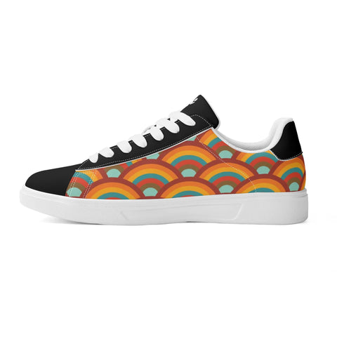 Leather Skateboard Shoes - Retro Rainbow - Mr.Shit