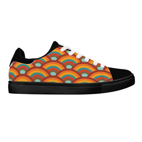 Leather Skateboard Shoes - Retro Rainbow - Mr.Shit
