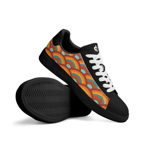 Leather Skateboard Shoes - Retro Rainbow - Mr.Shit