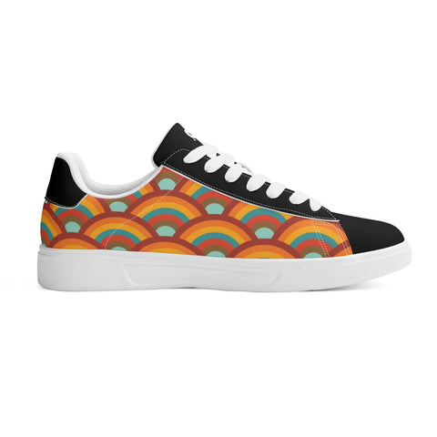 Leather Skateboard Shoes - Retro Rainbow - Mr.Shit