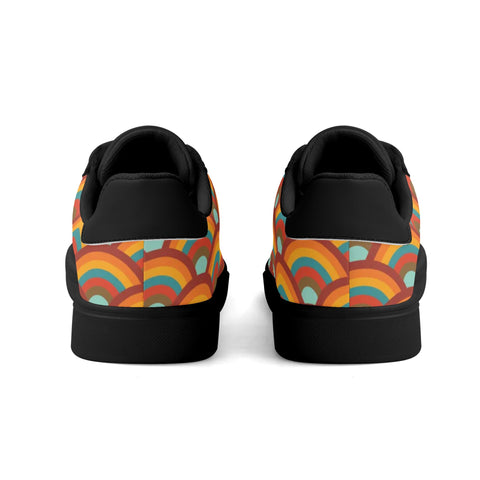 Leather Skateboard Shoes - Retro Rainbow - Mr.Shit