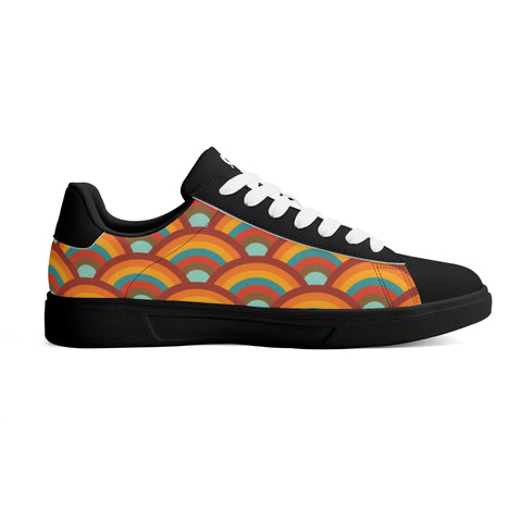 Leather Skateboard Shoes - Retro Rainbow - Mr.Shit