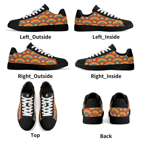 Leather Skateboard Shoes - Retro Rainbow - Mr.Shit