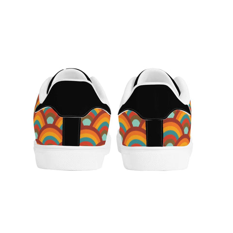 Leather Skateboard Shoes - Retro Rainbow - Mr.Shit