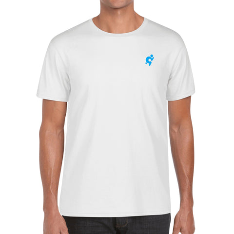 Mens 100% Cotton T-Shirt - Light Blue Logo - Mr.Shit