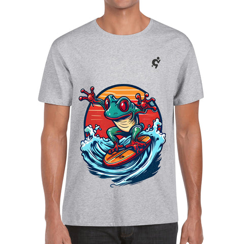 Mens 100% Cotton T-Shirt - Surfing Frog - Mr.Shit