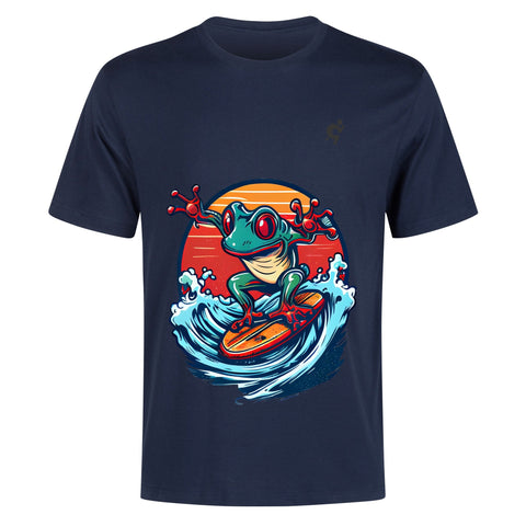 Mens 100% Cotton T-Shirt - Surfing Frog - Mr.Shit