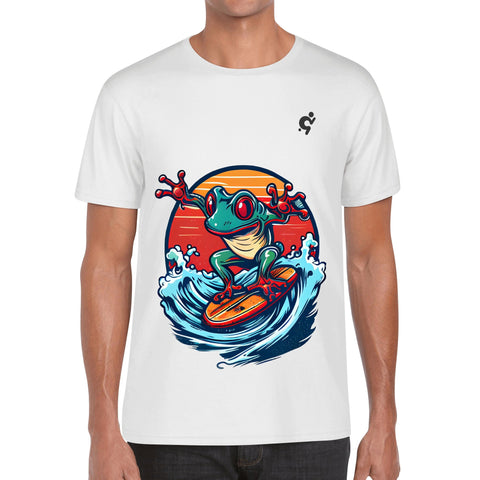 Mens 100% Cotton T-Shirt - Surfing Frog - Mr.Shit