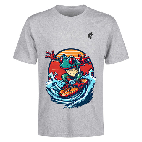 Mens 100% Cotton T-Shirt - Surfing Frog - Mr.Shit