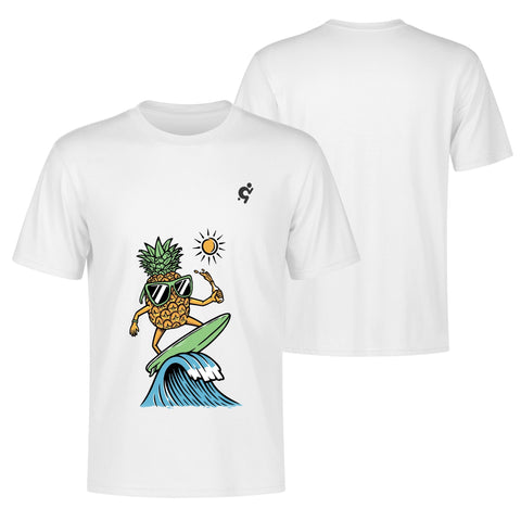 Mens 100% Cotton T-Shirt - Surfing Pineapple - Mr.Shit