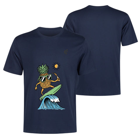 Mens 100% Cotton T-Shirt - Surfing Pineapple - Mr.Shit