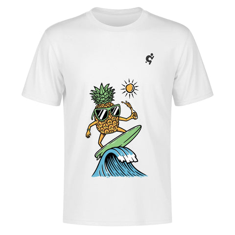 Mens 100% Cotton T-Shirt - Surfing Pineapple - Mr.Shit