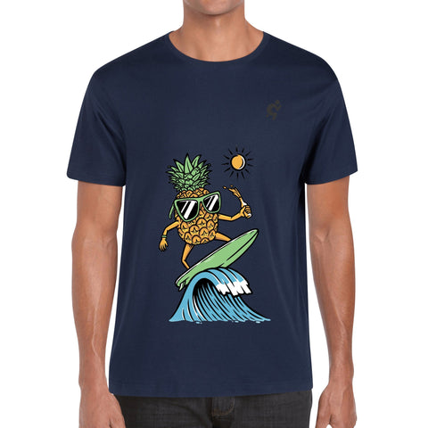 Mens 100% Cotton T-Shirt - Surfing Pineapple - Mr.Shit