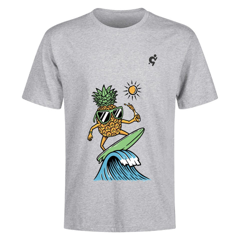 Mens 100% Cotton T-Shirt - Surfing Pineapple - Mr.Shit