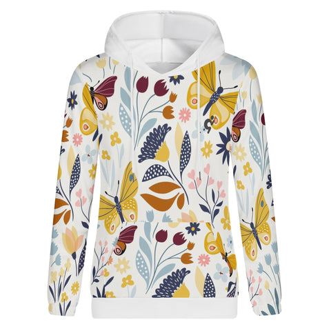 Womens Hoodie - Floral Butterfly - Mr.Shit