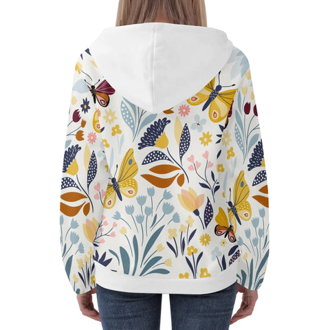 Womens Hoodie - Floral Butterfly - Mr.Shit