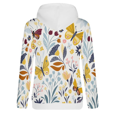 Womens Hoodie - Floral Butterfly - Mr.Shit