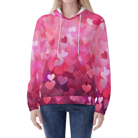 Womens Hoodie - Love Hearts - Mr.Shit