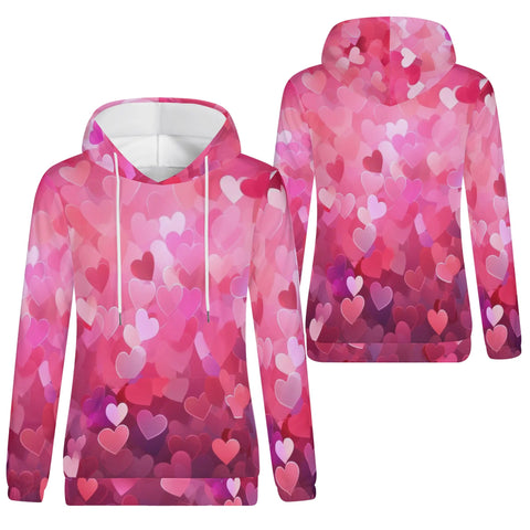 Womens Hoodie - Love Hearts - Mr.Shit