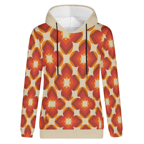 Womens Hoodie - Orange Retro 11 - Mr.Shit