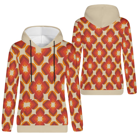 Womens Hoodie - Orange Retro 11 - Mr.Shit