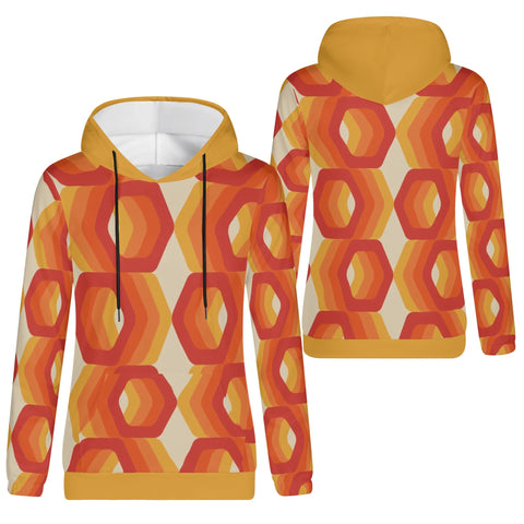 Womens Hoodie - Orange Retro 12 - Mr.Shit