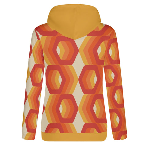 Womens Hoodie - Orange Retro 12 - Mr.Shit