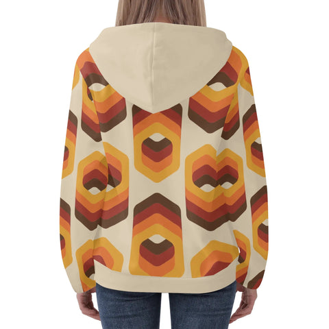 Womens Hoodie - Orange Retro 13 - Mr.Shit