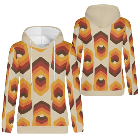 Womens Hoodie - Orange Retro 13 - Mr.Shit