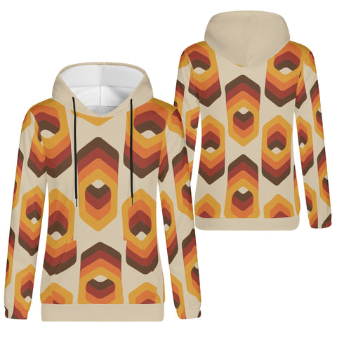 Womens Hoodie - Orange Retro 13 - Mr.Shit