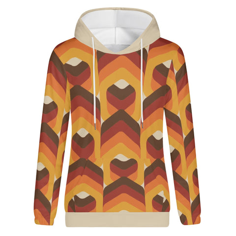 Womens Hoodie - Orange Retro 3 - Mr.Shit