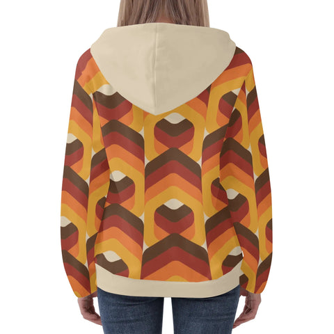 Womens Hoodie - Orange Retro 3 - Mr.Shit