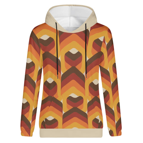 Womens Hoodie - Orange Retro 3 - Mr.Shit