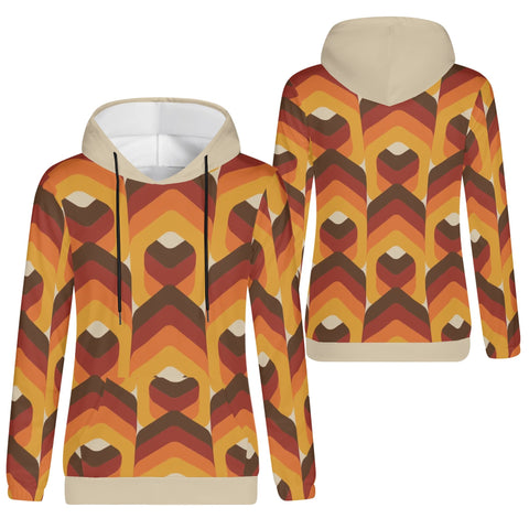 Womens Hoodie - Orange Retro 3 - Mr.Shit