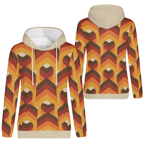 Womens Hoodie - Orange Retro 3 - Mr.Shit