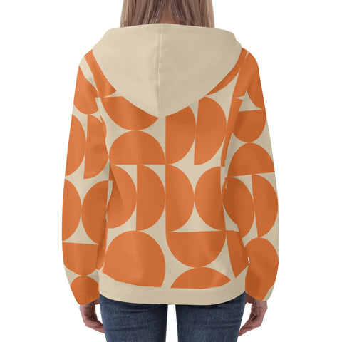 Womens Hoodie - Orange Retro 5 - Mr.Shit